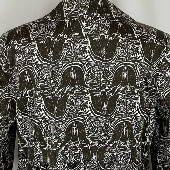 Saks Fifth Ave Brown & White Floral Cotton Cropped Blazer Jacket NWOT Size 14 - Picture 6 of 11